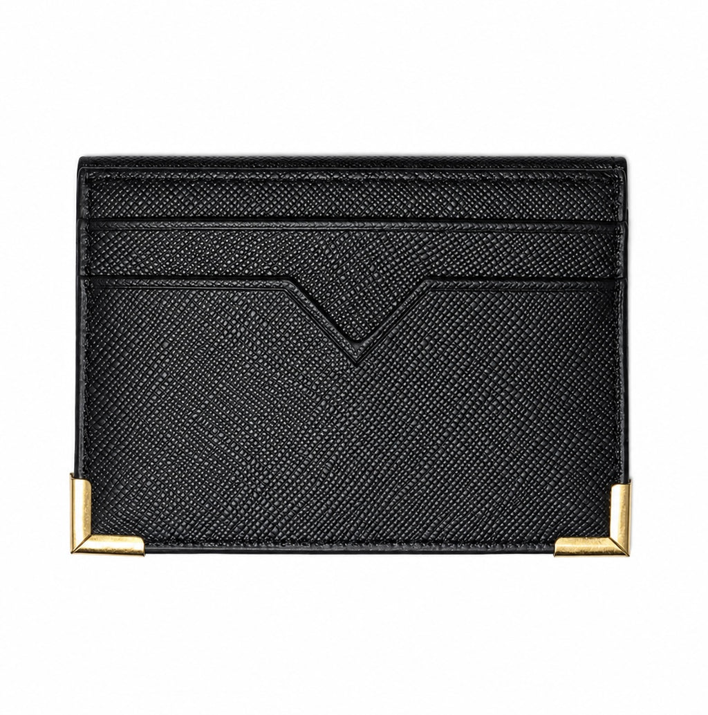 Black Sffiano Leather Card Holder