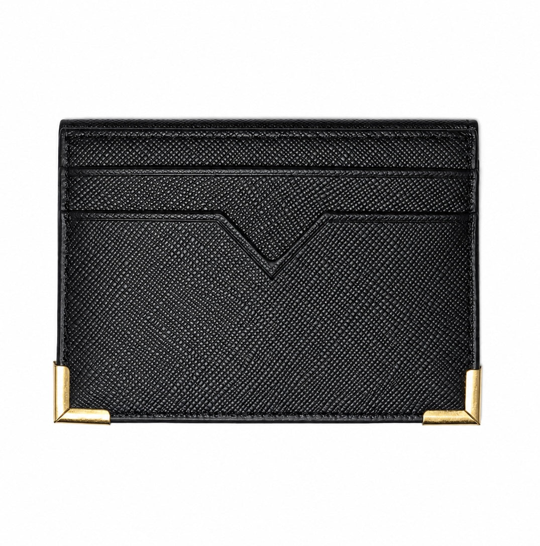 Black Sffiano Leather Card Holder