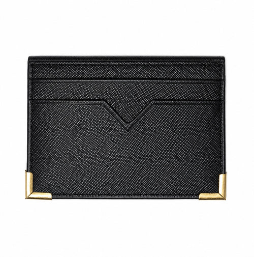 Black Sffiano Leather Card Holder